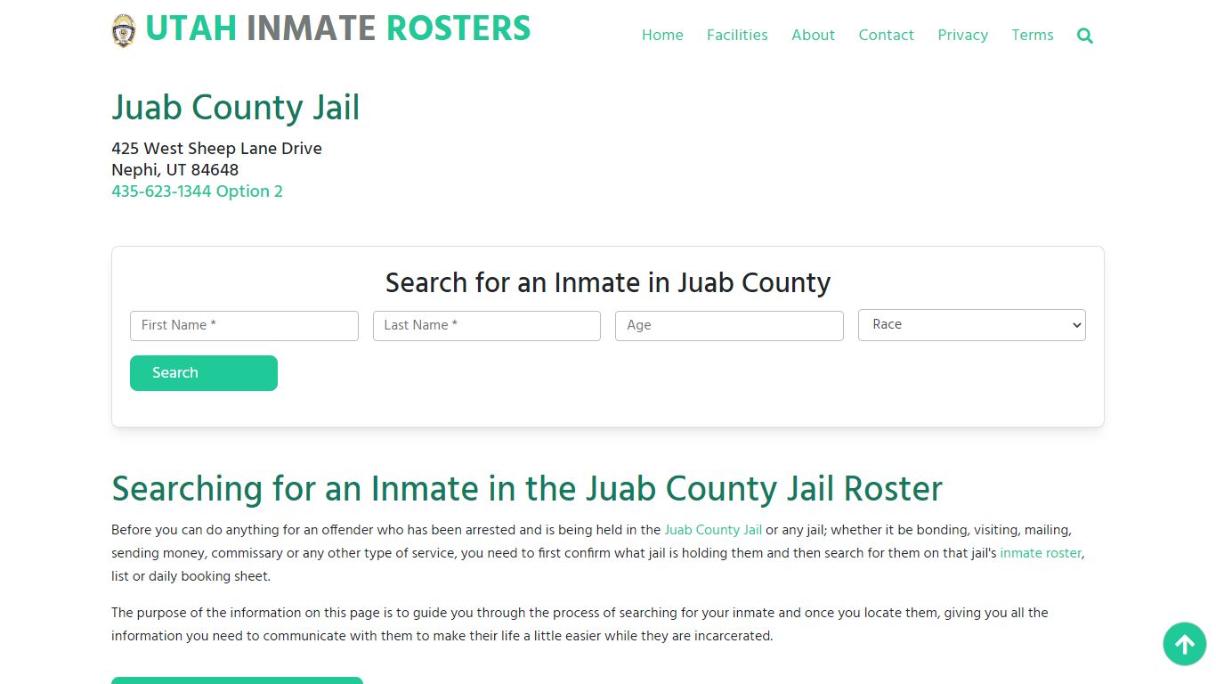 Juab County Jail UT: Inmate Search & Roster