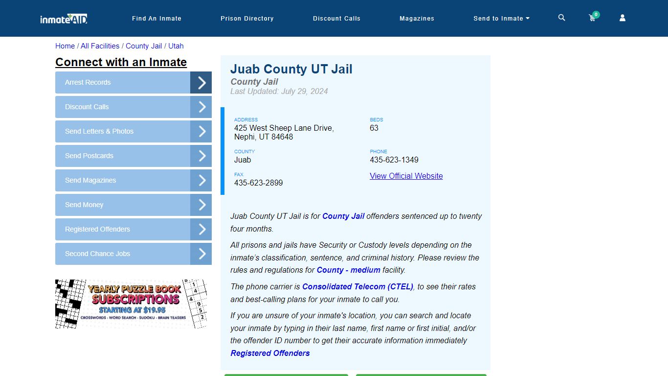 Juab County UT Jail - Inmate Locator